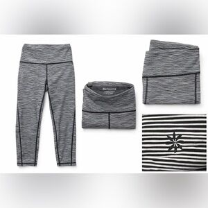 Athleta Ultimate Stash Capri Leggings Black White Stripe Yoga Gym Women’s XS